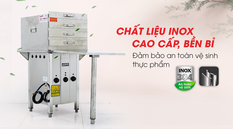 Chất liệu inox 304 cao cấp, hạn chế han gỉ, đảm bảo vệ sinh