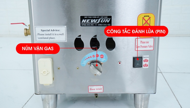 Núm vặn gas đơn giản, dễ sử dụng Núm vặn gas đơn giản, dễ sử dụng