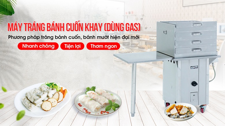 Máy tráng bánh cuốn khay gas – Giải pháp tráng bánh nhanh, ngon, tiện lợi Máy tráng bánh cuốn khay gas – Giải pháp tráng bánh nhanh, ngon, tiện lợi