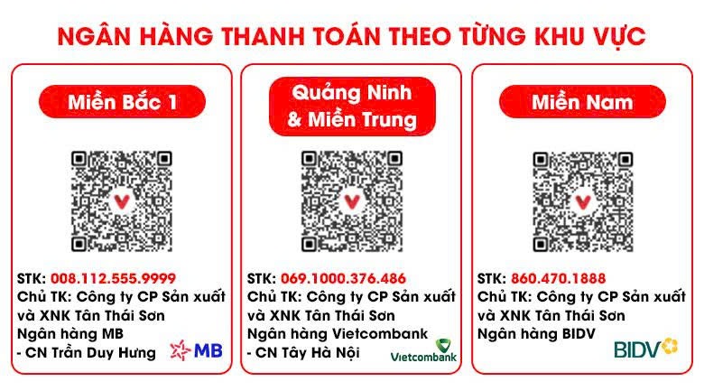 Quý khách vui lòng chuyển khoản theo đúng ngân hàng tương ứng với từng khu vực Quý khách vui lòng chuyển khoản theo đúng ngân hàng tương ứng với từng khu vực