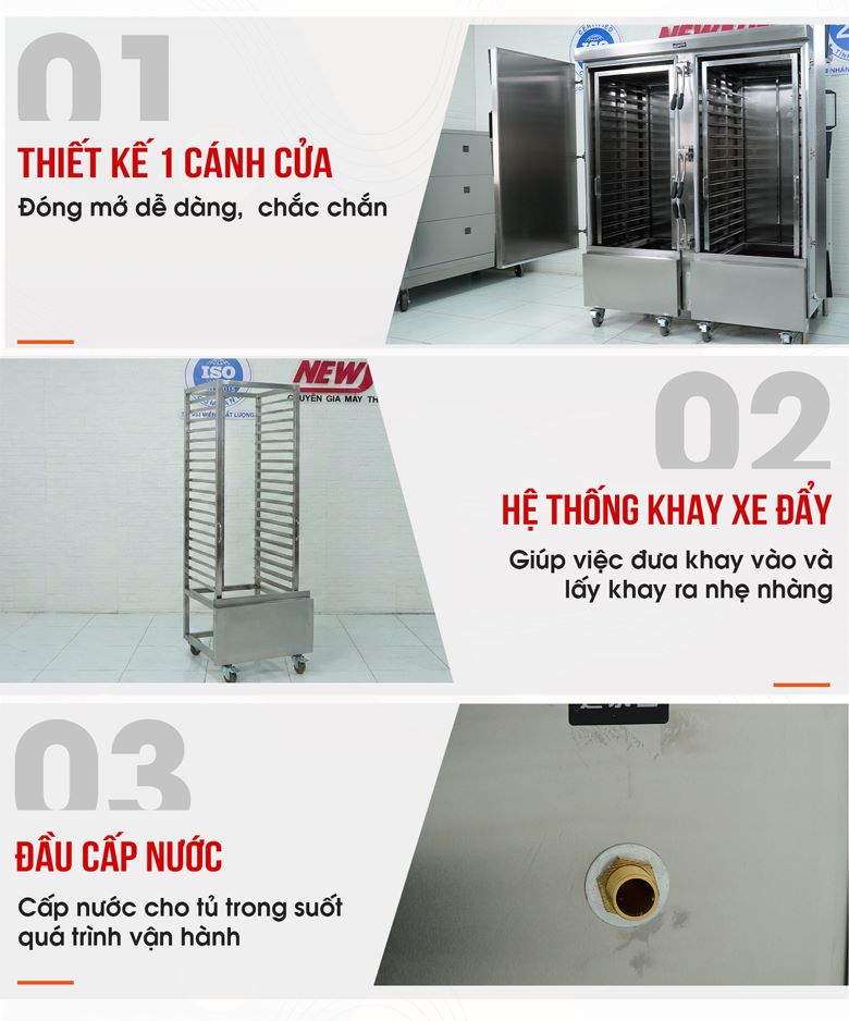 Tủ nấu cơm công nghiệp 60 khay 2M60-DT Một số chi tiết khác